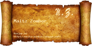 Maitz Zombor névjegykártya